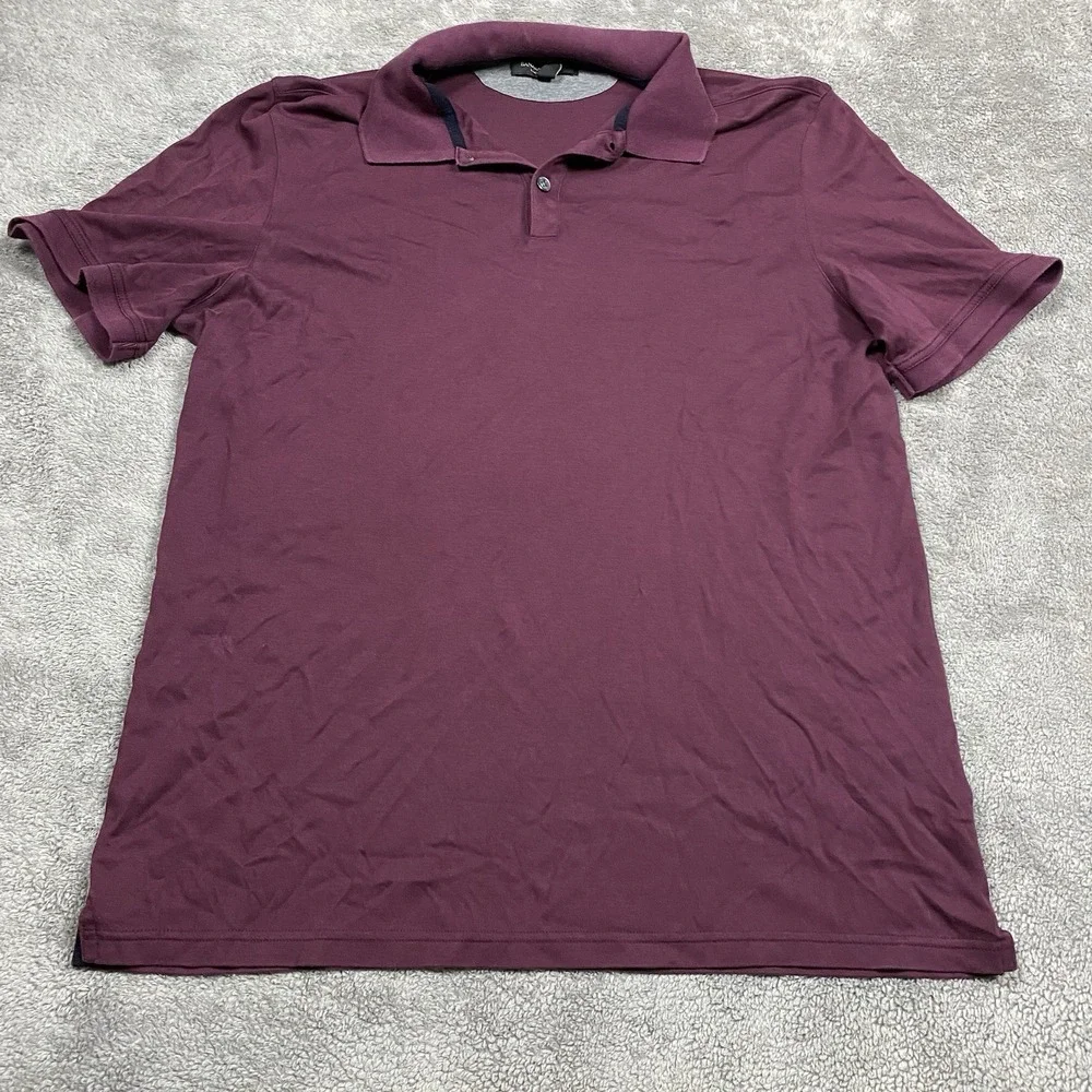 Banana Republic Luxury Touch Polo Mens Tall XL Burgundy Buttons Short Sleeve